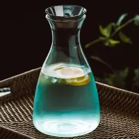 夏季玻璃水壶耐热凉水壶家用烘焙精灵冷水壶凉水杯大容量凉白开套装 三角大丹麦(容量1500ML)