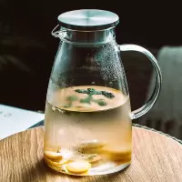 夏季玻璃水壶耐热凉水壶家用烘焙精灵冷水壶凉水杯大容量凉白开套装 大香亚冷水壶(容量2000ML)