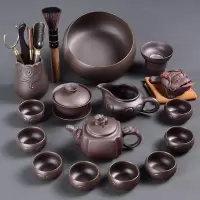 古韵紫砂功夫茶具套装烘焙精灵 家用紫砂泡茶壶茶杯茶海茶具套装组 13头古韵紫砂-翰尊+茶道茶宠+茶洗