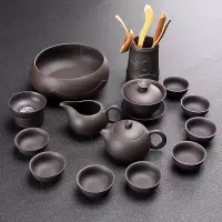 紫砂茶具套装家用烘焙精灵办公室会客泡茶陶瓷茶壶茶杯套装紫砂功夫茶具 14头紫砂西施壶+茶道
