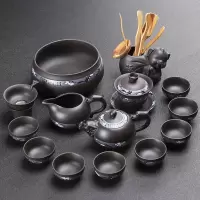 紫砂茶具套装家用烘焙精灵办公室会客泡茶陶瓷茶壶茶杯套装紫砂功夫茶具 14头紫砂龙壶茶具+茶道