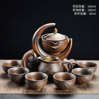 功夫茶具套装家用懒人烘焙精灵防烫复古新型全自动茶壶茶杯办公泡茶器 17柴烧-月如意自动茶具6杯