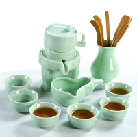 半全自动懒人泡茶器现代烘焙精灵家用茶具套装石磨陶瓷茶壶功夫茶杯 13梅子青绿石磨自动茶具+茶道