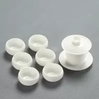 德化白瓷功夫茶具套装家用烘焙精灵茶艺简约高白羊脂玉瓷侧把茶壶盖碗茶杯 2白瓷盖碗7头安全包装
