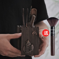 黑檀木茶道六君子 功夫茶具烘焙精灵茶盘配件双鱼圆杯垫零配茶艺6君子 黑檀木一帆风顺茶道六君子+茶巾壶笔