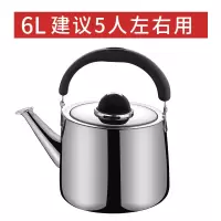 烧水壶不锈钢鸣音开水壶烘焙精灵煤气电磁炉茶壶大容量家用热水壶 6升特厚欧式壶 新欧式