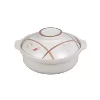 金华锂瓷煲砂锅石锅淄博烘焙精灵煲仔饭煲汤陶瓷明火家用燃气平锅 1.3L8寸平锅白色釉中彩花纹21宽*7高-P03