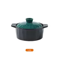 煲仔饭小砂锅煲汤家用炖锅烘焙精灵燃气大容量煤气灶专用小号沙锅汤锅 黑色丨钻石锅1.6L(陶瓷盖)