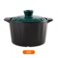 砂锅煲汤家用燃气大容量特大号烘焙精灵燃气专用小号陶瓷锅带盖养生煲 菱形6升砂锅适用6-12人