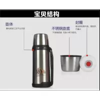 富光保温水壶不锈钢家用户外保温水杯男大号旅行便携大容量保温瓶 蓝色 1800ML