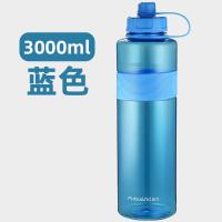 富光容量水杯子男便携水瓶太空杯户外运动大号水壶3000ML 蓝色 3000ml