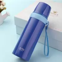 富光保温杯创意便携头不锈钢男女士儿童水杯 蓝色 500ml