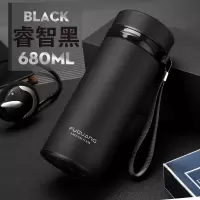 富光(FGA)大容量保温杯男女不锈钢直身杯茶杯便携水杯定制刻字杯子 黑色