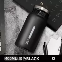富光(FGA)保温杯男女学生便携水杯网红ins个性简约韩版文艺清新杯子瓶 400ml黑色