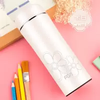 富光(FGA)保温杯不锈钢女可爱便携家用水杯子男车载茶杯定制刻字 320ml磨砂白-升级款