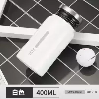 富光(FGA)保温杯男女学生便携水杯文艺ins个性简约创意潮流小巧杯子瓶 白色400ml(短小款)
