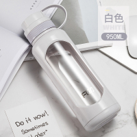 富光(FGA)玻璃杯容量水杯男女便携水瓶双层夏天泡茶杯子 白色