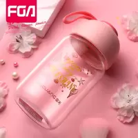 富光(FGA)玻璃杯女便携可爱小巧水杯透明防烫水杯清新可爱学生杯子 粉色340毫升