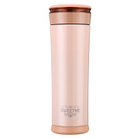 富光(FGA)保温杯女不锈钢直身便携带盖保温水杯女式时尚办公创意泡茶杯 玫瑰金