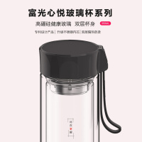 富光(FGA)玻璃杯双层透明男女便携学生耐热水杯子带盖过滤网泡茶杯定制 限定-慕尼黑-350毫升