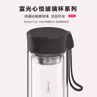 富光(FGA)玻璃杯双层透明男女便携学生耐热水杯子带盖过滤网泡茶杯定制 限定-慕尼黑-350毫升