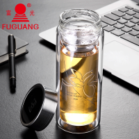 富光(FGA)双层玻璃杯水杯男女创意带盖便携过滤花茶杯杯子 FB1009-280