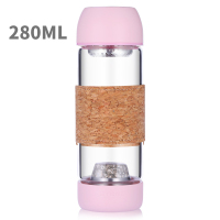 富光(FGA)益石器矿物质水杯男女便携创意玻璃杯过滤泡茶杯子带盖水杯 益石墨矿物质水杯280Ml粉色