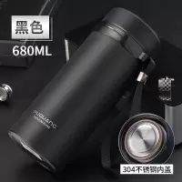 富光(FGA)保温杯男不锈钢大容量水杯带滤网有提绳家用办公泡茶杯子 黑色