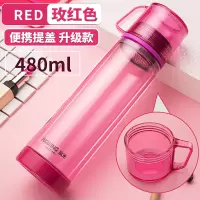 富光(FGA)水杯女可爱学生便携双层玻璃杯茶水分离创意透明过滤泡茶杯子 红色升级提盖款[收藏加购优先发货]