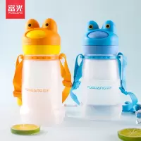 富光(FGA)吸管水杯学生男女儿童户外夏季便携水壶创意可爱青蛙杯子 磨砂蓝色的
