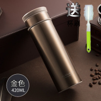 富光(FGA)保温杯不锈钢大容量水杯便携女男车载商务茶杯 420ML金色