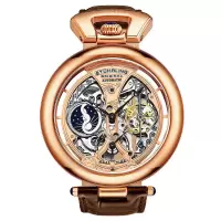 STUHRLING 施图灵男士手表 Emperor's Grandeur 3919 双时区自动上链机械手表 送男友礼物