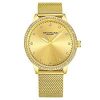 Stuhrling施图灵 Vogue 金色表盘女士石英手表 时尚简约 M15607