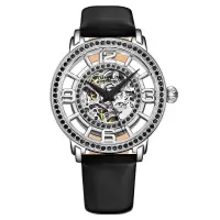 Stuhrling施图灵 女士机械手表 经典时尚Legacy 皮革银色表盘手表