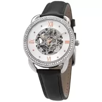 Stuhrling施图灵 女士机械手表 经典简约Legacy 皮革银色表盘手表