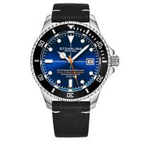 STUHRLING施图灵 Aquadiver 自动蓝色表盘时尚商务百搭男士机械手表 M17182