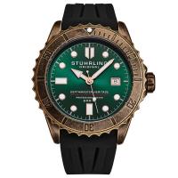 STUHRLING施图灵 男士 Aquadiver 橡胶绿色表盘 时尚百搭 简约商务机械手表