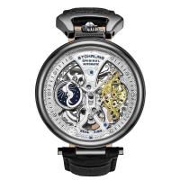 STUHRLING施图灵 男士 Legacy 皮革银色表盘经典时尚百搭机械手表 M13570