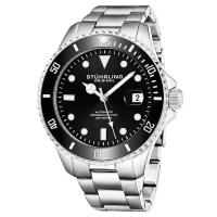 STUHRLING施图灵 Aquadiver 自动黑色表盘经典时尚百搭男士机械手表 M13543