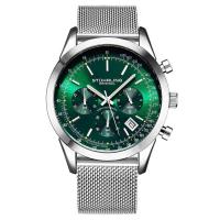 STUHRLING施图灵 男士Monaco 摩纳哥计时合金绿色表盘时尚简约百搭石英手表