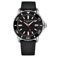 STUHRLING施图灵 男士 Aquadiver 尼龙蓝色表盘时尚商务流行机械手表M17996