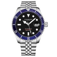 STUHRLING施图灵 男士 Aquadiver 不锈钢黑色表盘经典时尚流行机械手表M18017