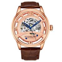 STUHRLING施图灵 男士 Legacy 皮革玫瑰金色表盘时尚简约流行机械手表M16239