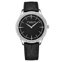 STUHRLING施图灵 Symphony 黑色表盘经典时尚 复古简约女士石英手表 M15884