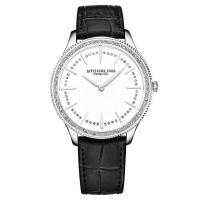 STUHRLING施图灵 女士 Symphony 时尚百搭 简约商务 皮革银色表盘石英手表M15882