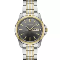 SEIKO/精工 正品中性手表 Essentials 系列时尚百搭腕表简约大三针日行双历钢带石英表