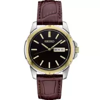 SEIKO/精工 Essentials系列中性款腕表 轻奢优雅百搭皮带黑盘简约大气石英表