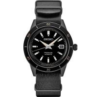 SEIKO/精工 Presage系列男士手表 60年代黑色皮带日历运动休闲自动机械男表