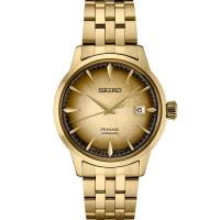 SEIKO/精工 限量版中性名品腕表金色表壳自动机械防水日历设计手表