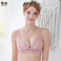 [格姬正品文胸内裤无钢圈]聚拢性感刺绣蕾丝薄款刺绣深V诱惑内衣Bra胸罩套装女GJ0024